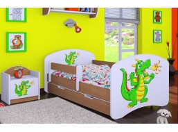 Dětská postel se šuplíkem 160x80cm ZELENÝ DRAK - buk
