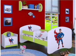 Dětská postel bez šuplíku 160x80cm SUPERMAN - zelená
