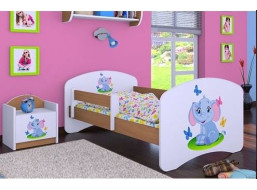Dětská postel bez šuplíku 180x90cm SLON A MOTÝLCI - buk
