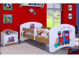 Dětská postel bez šuplíku 160x80cm SUPER LOKOMOTIVA - buk