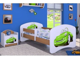 Dětská postel bez šuplíku 180x90cm ZELENÉ AUTO - buk