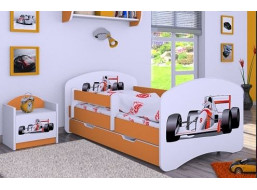 Dětská postel se šuplíkem 180x90cm FORMULE F1 - oranžová