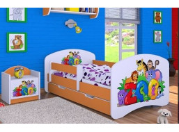 Dětská postel se šuplíkem 180x90cm ZOO - oranžová