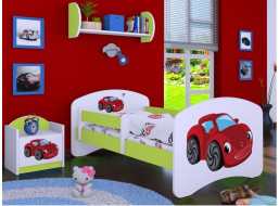 Dětská postel bez šuplíku 160x80cm RED CAR - zelená