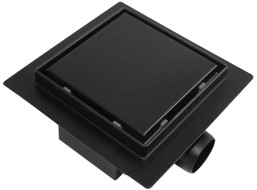 Odtokový sprchový žlab MEXEN FLAT 2v1 - hranatý - 12x12 cm - černý, 1710012