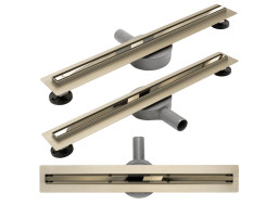 Sprchový žlab MAXMAX Rea NEO PRO SLIM - světle zlatý zrcadlový