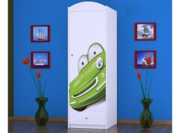 Dětská skříň ZELENÉ AUTO - TYP 4B