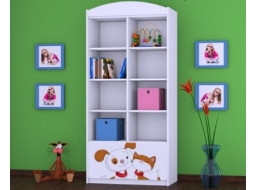 Dětský úložný regál PEJSEK A KOČIČKA - TYP 11 - VYSOKÝ