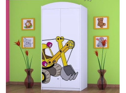 Dětská skříň ŽLUTÝ BAGR - TYP 7A