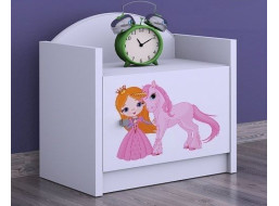 Dětský noční stolek PRINCEZNA A JEDNOROŽEC - TYP 3
