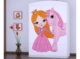 Dětská skříň PRINCEZNA A JEDNOROŽEC - TYP 10