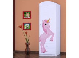 Dětská skříň PRINCEZNA A JEDNOROŽEC - TYP 4A