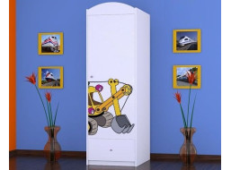 Dětská skříň ŽLUTÝ BAGR - TYP 5A
