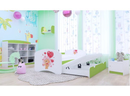 Dětská postel pro DVA (s výsuvným lůžkem) 180x90 cm - MEDVÍDEK S BALONKY