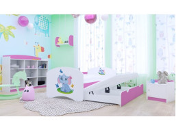 Dětská postel pro DVA (s výsuvným lůžkem) 180x90 cm - SLON A MOTÝLCI