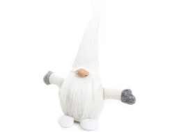 Vánoční skřítek 32 cm - bílý