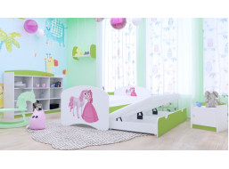 Dětská postel pro DVA (s výsuvným lůžkem) 180x90 cm - PRINCEZNA A KONÍK