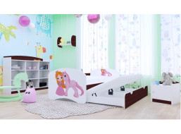 Dětská postel pro DVA (s výsuvným lůžkem) 180x90 cm - PRINCEZNA A JEDNOROŽEC