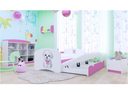 Dětská postel pro DVA (s výsuvným lůžkem) 180x90 cm - VESELÝ PEJSEK