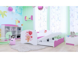 Dětská postel pro DVA (s výsuvným lůžkem) 160x80 cm - MEDVÍDEK S BALONKY