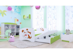 Dětská postel pro DVA (s výsuvným lůžkem) 160x80 cm - PEJSEK A KOČIČKA
