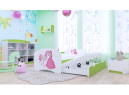 Dětská postel pro DVA (s výsuvným lůžkem) 160x80 cm - PRINCEZNA A KONÍK