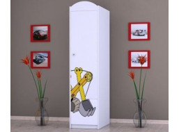 Dětská skříň ŽLUTÝ BAGR - TYP 2A