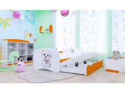 Dětská postel pro DVA (s výsuvným lůžkem) 160x80 cm - VESELÝ PEJSEK