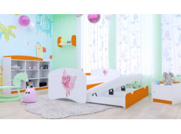 Dětská postel pro DVA (s výsuvným lůžkem) 160x80 cm - VÍLA A SRDÍČKO