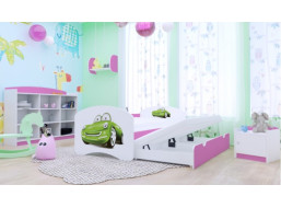 Dětská postel pro DVA (s výsuvným lůžkem) 160x80 cm - ZELENÉ AUTO