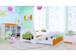 Dětská postel pro DVA (s výsuvným lůžkem) 180x90 cm - ZELENÉ AUTO