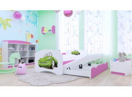 Dětská postel pro DVA (s výsuvným lůžkem) 180x90 cm - ZELENÉ AUTO