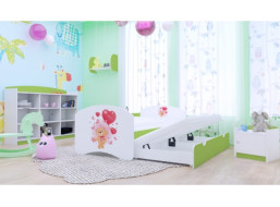Dětská postel pro DVA (s výsuvným lůžkem) 200x90 cm - MEDVÍDEK S BALONKY