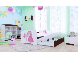 Dětská postel pro DVA (s výsuvným lůžkem) 200x90 cm - PRINCEZNA A KONÍK