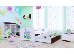 Dětská postel pro DVA (s výsuvným lůžkem) 200x90 cm - SLON A MOTÝLCI