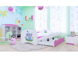 Dětská postel pro DVA (s výsuvným lůžkem) 200x90 cm - SLON A MOTÝLCI