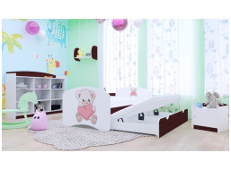 Dětská postel pro DVA (s výsuvným lůžkem) 200x90 cm - MEDVÍDEK SE SRDÍČKEM