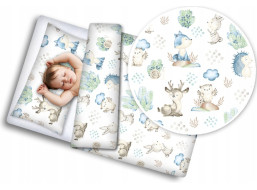 Dětské bavlněné povlečení do postýlky 120x90 cm BABYMAM PREMIUM - Vlk a kamarádi
