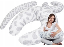 Kojicí polštář BABYMAM PREMIUM - Peříčka s bílou