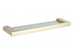 Koupelnová polička MAXMAX MEXEN PAVO - 50 cm - kov/sklo - zlatá, 7030437-50