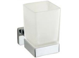Závěsný hranatý držák kartáčků MAXMAX MEXEN ASIS - kov/sklo - chromový, 7017638-00