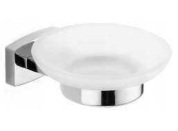 Závěsný kulatý držák mýdla MAXMAX MEXEN ZOJA - kov/sklo - chromový, 7019139-00