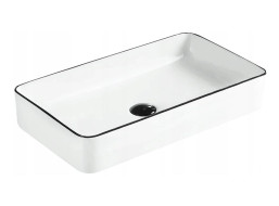 Keramické umyvadlo NADIA 60 cm - bílé/černé, 21616007