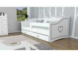 Dětská postel se šuplíkem 160x80cm ROYAL - Srdce