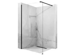 Koupelnová pevná zástěna MAXMAX Rea AERO 80 cm - černá matná - čiré sklo