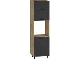 Vysoká kuchyňská skříňka pro vestavnou troubu VITO - 60x214x56 cm - dub craft/antracitová