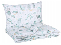 Dětské bavlněné povlečení do postýlky 120x90 cm BABYMAM PREMIUM - Mořský svět