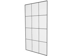 Variabilní sprchová zástěna MEXEN KIOTO 120x200 cm, 8 mm - čiré/černý vzor 1