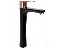 Umyvadlová baterie REA MILD - vysoká - černá/rose gold