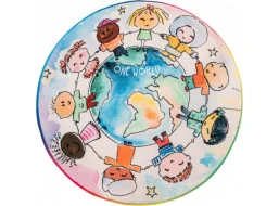 Dětský kusový koberec Juno 477 World Map circle